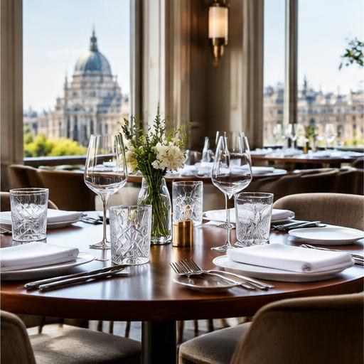 Gedeckter Restauranttisch – fiktives Beispiel